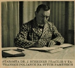 Dr. Josef Scheiner v Tatranskej Polianke júl 1930